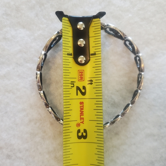 Silver 925 Bangle Filagree Heart Bracelet - Picture 4 of 6